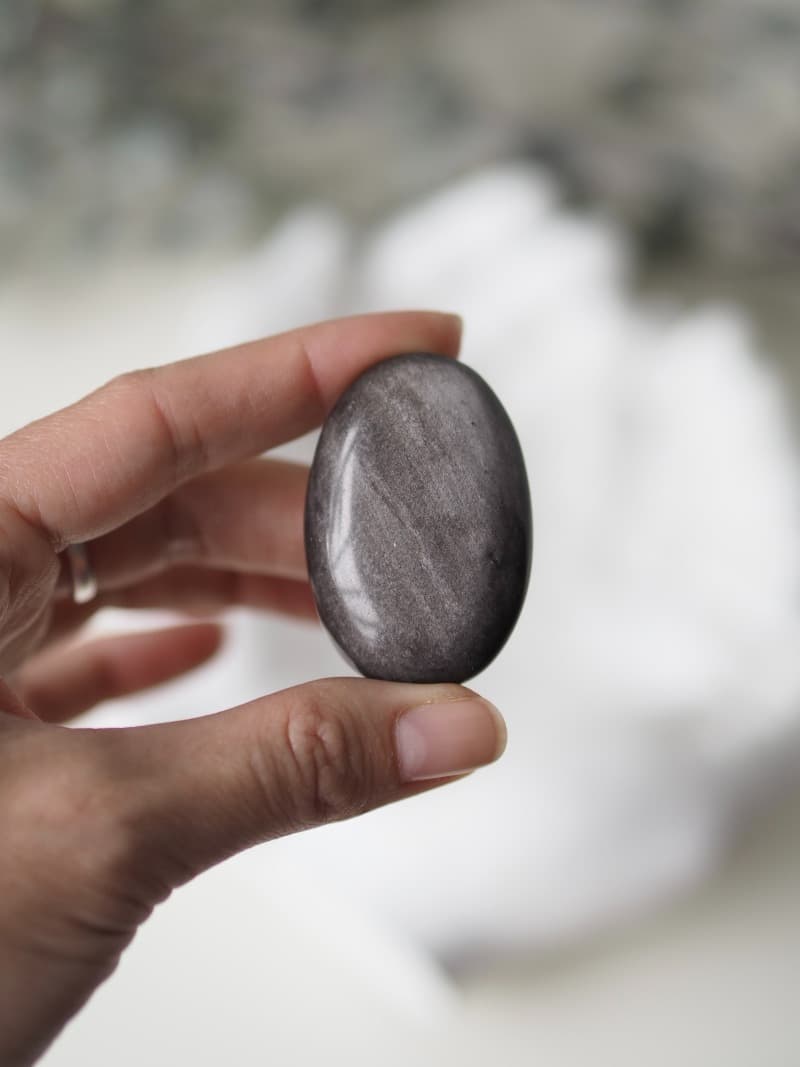 Obsidián Stříbrný hmatka, 39 g