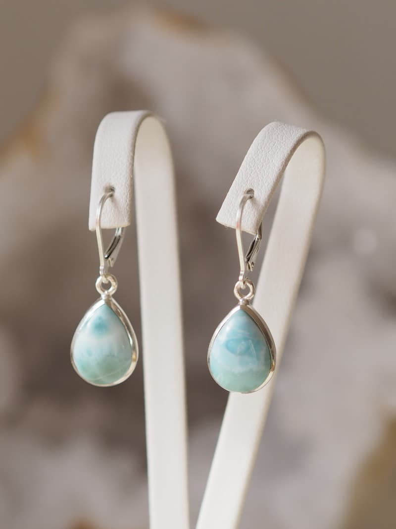 Larimar náušnice
